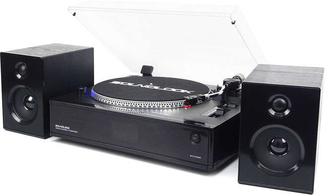 사운드룩 올인원 LP턴테이블 스피커 세트, SLT-5080PRO, 블랙