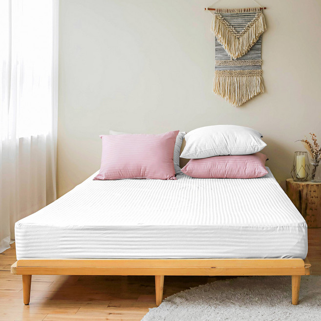 더자리 뉴트로 순면 60수 샤틴 호텔식 매트리스커버