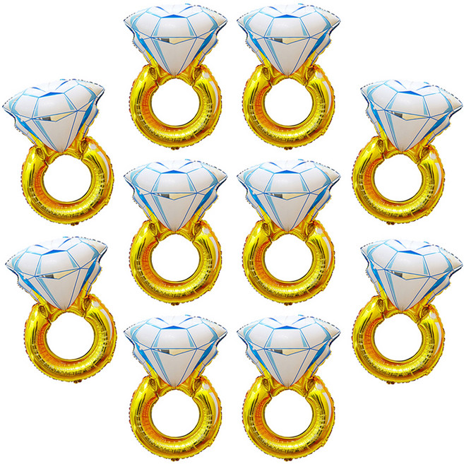 리빙다 다이아몬드반지 은박풍선 소, 혼합색상, 10개