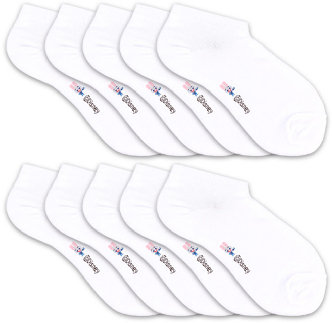 헤이내꼬 여성용 디즈니 베이직 컬러 스니커즈 양말 10켤레