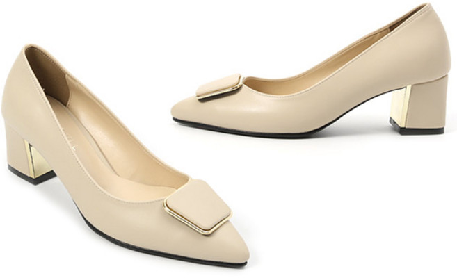 잭앤질 5.5cm 스퀘어 골드굽 펌프스 JA0115