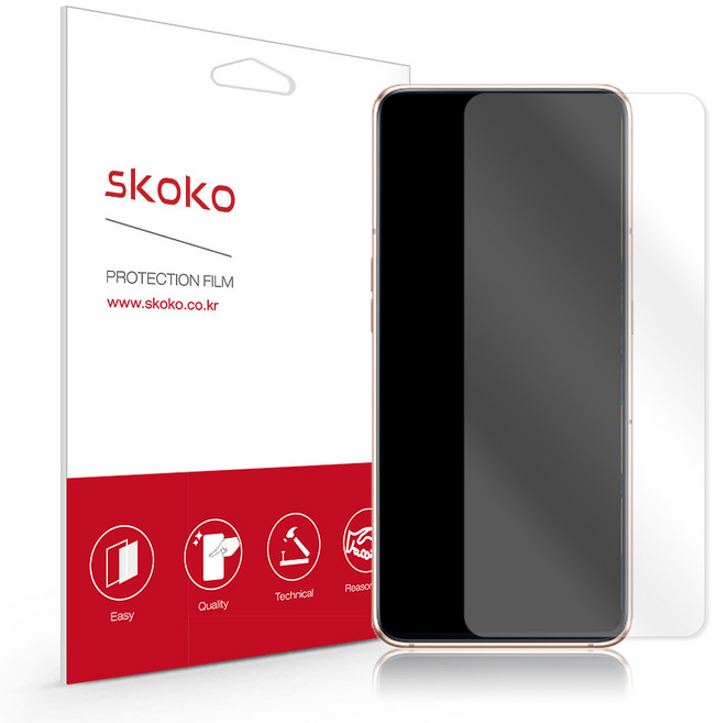 스코코 저반사 휴대폰 액정보호필름, 2개