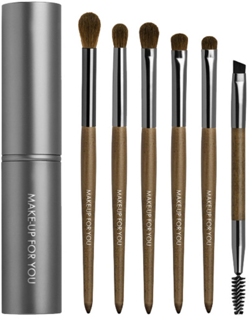 OON MAKE UP FOR YOU 메이크업 브러쉬 6종 세트, 메탈릭실버, 1개
