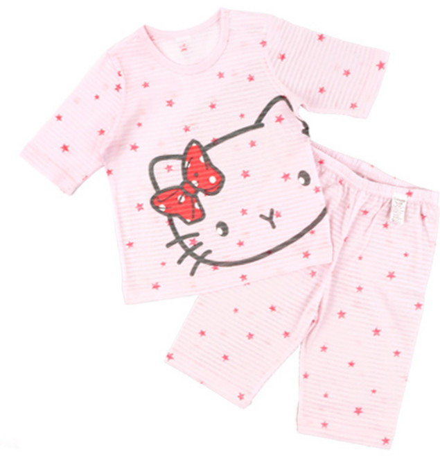 메이키즈 여아용 스타냥이 7부 쟈가드 실내복