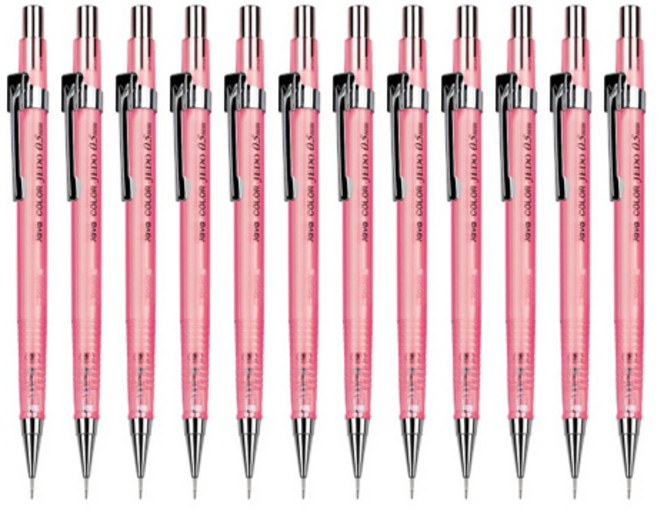 자바펜 투명 칼라제도샤프 피치, 0.5mm, 12개