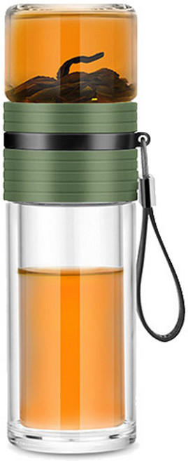 사마글라스 내열유리 티 텀블러 C001, 카키, 238ml, 1개