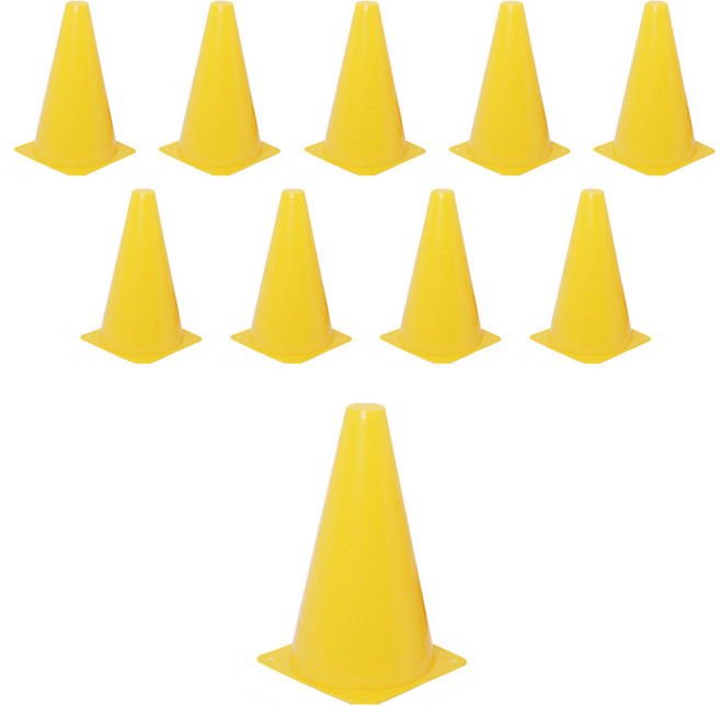 파티공구 칼라 콘 23cm, 옐로우, 10개