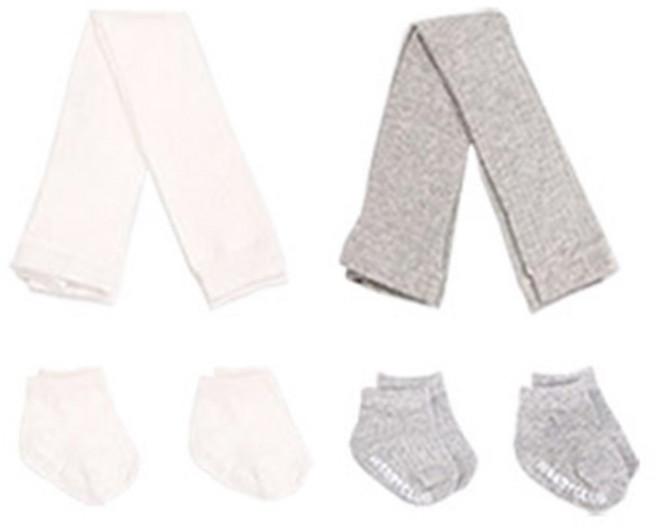 하이베이비키즈 골지무발 타이즈 2종 + 양말 4족 세트