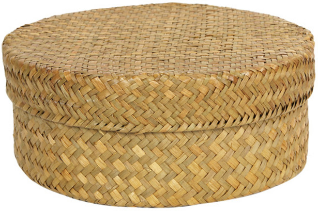 내일의공간 원형 다용도 라탄 바구니 S, 클래 식, 1개