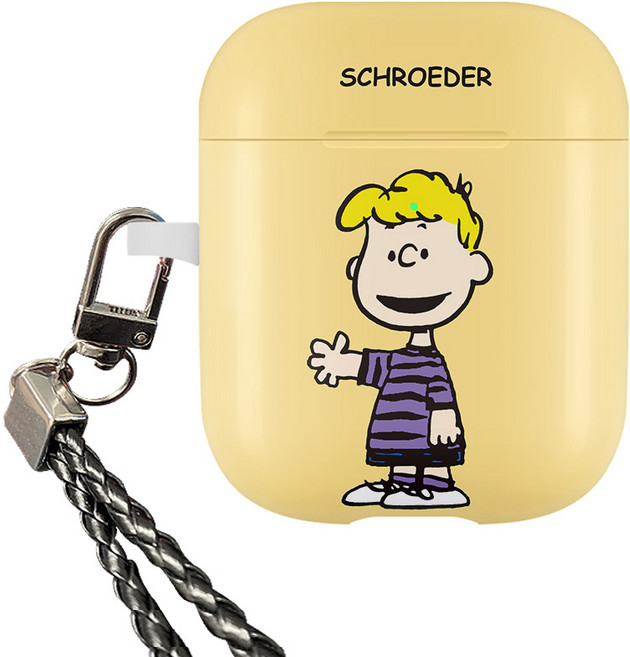 피너츠 스누피 엔조이 고리형 에어팟 케이스 + 목걸이, 슈뢰더, 1개