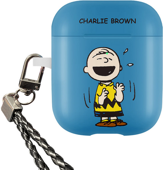 피너츠 스누피 엔조이 고리형 에어팟 케이스 + 목걸이, 찰리브라운, 1개