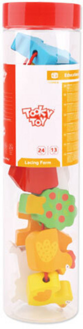 투키토이 원목 동물 구슬 끈꿰기세트 TKB510-B, 1세트