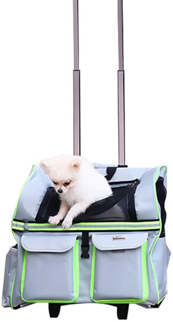 멍뭉스 강아지 패브릭 캐리어 백팩, 그레이, 1개