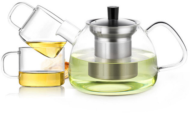 Sama DOYO 尚明 Sama Glass 耐熱玻璃茶壺 S051 透明把手 + 茶杯 2入組, 1套, 茶壺 900ml + 茶杯 150ml x 2入