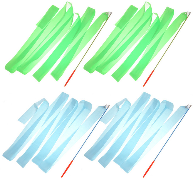 리빙다 리듬 체조 리본 그린 2p + 연블루 2p 세트, 1세트