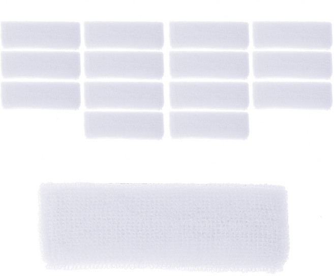 리빙다 체육 헤어 밴드 화이트, 15개