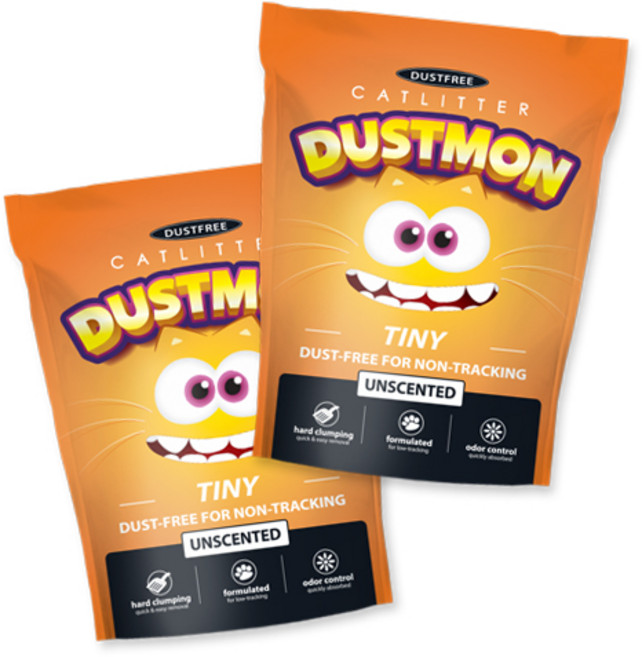더스트몬 응고형 벤토나이트 타이니 고양이 모래, 7kg, 2개, 무향
