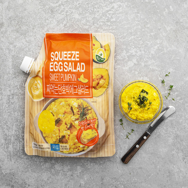 풍요한아침 짜먹는 단호박 에그샐러드, 1kg, 1개