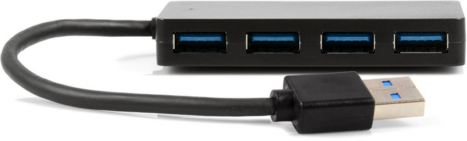 넥스트유 4포트 케이블 일체형 USB타입 USB 무전원허브 NEXT-614U3, 블랙, 1개