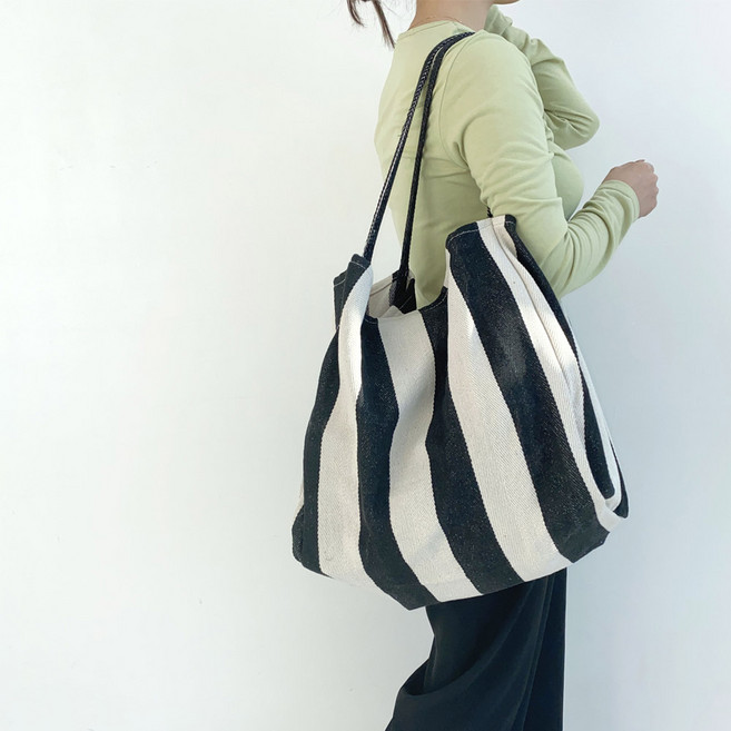 고앤비 스트라이프 에코백 캔버스백 학생가방 bg1048
