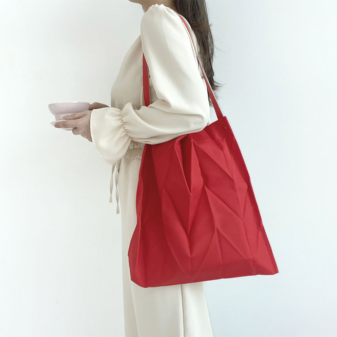 고앤비 지그재그 플리츠 에코백 캔버스백 숄더백 bg1043