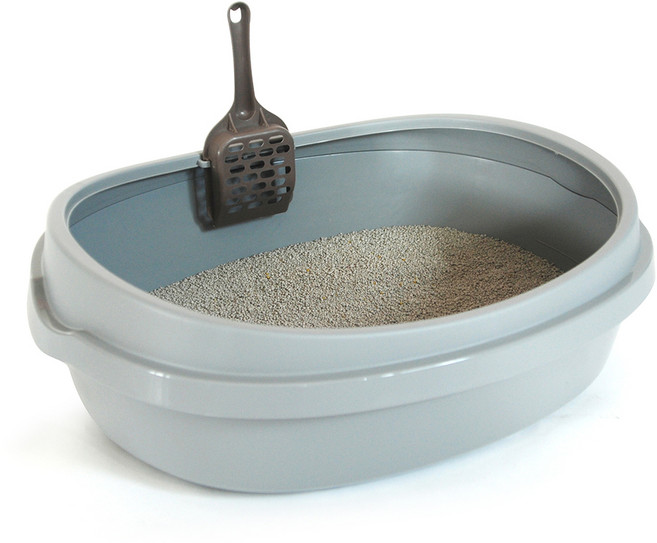 푸르미 고양이 평판형 화장실 + 모래삽, 라이트그레이, 1개