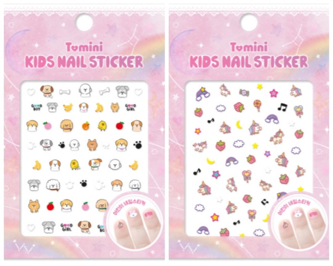 투미니 키즈 네일 스티커 2종 세트, T017 + T018, 1개