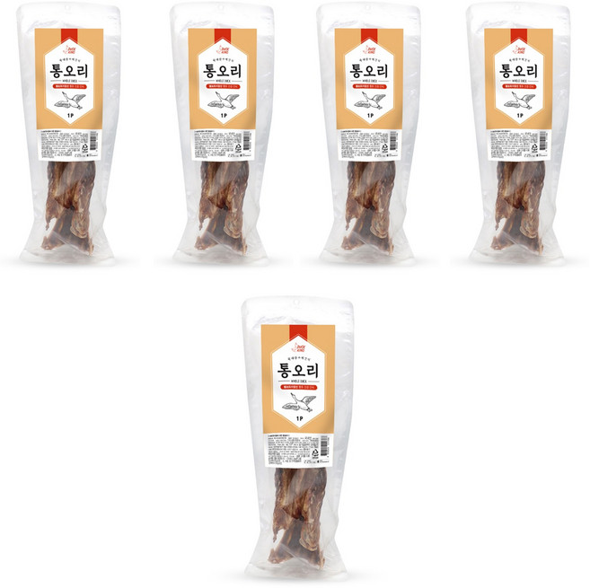 덕킹 강아지 간식, 통오리, 5개