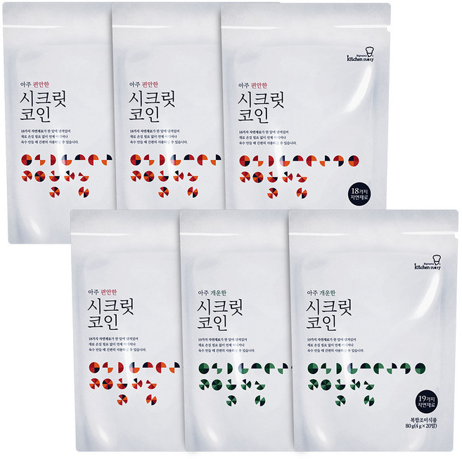 키친스토리 빅마마 이혜정의 아주 편안한 시크릿코인 80g x 4p + 개운한 시크릿코인 80g x 2p, 1세트