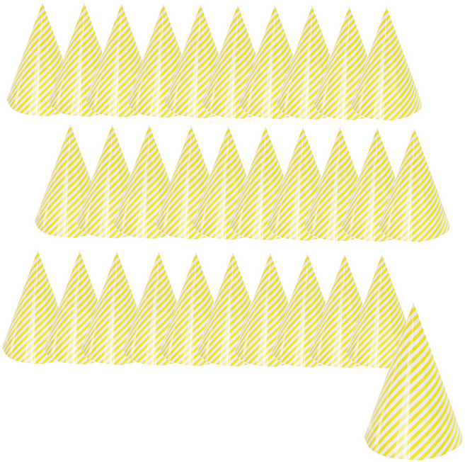 파티쇼 롤리팝 파티 고깔모자, 옐로우, 30개