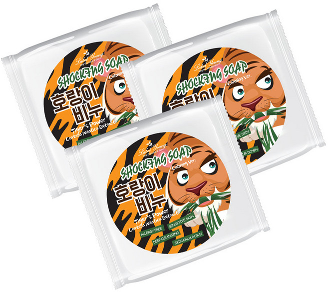라벨영 호랑이 비누, 3개, 100g