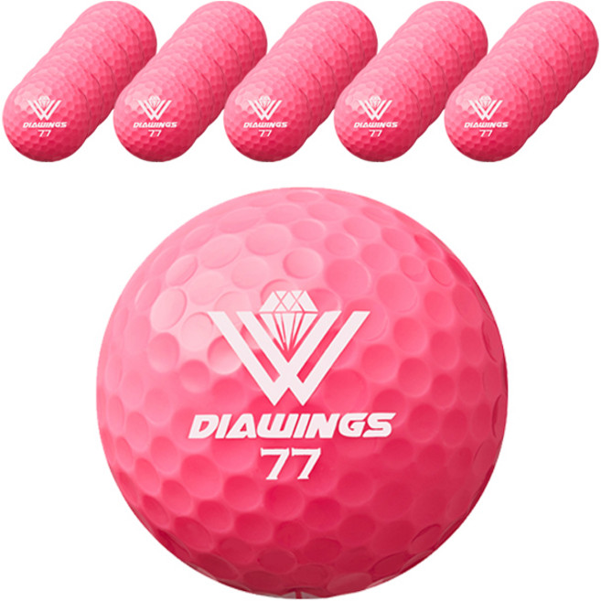 다이아윙스 골프공 2피스 42.8mm M2, 핑크, 50개입, 1세트
