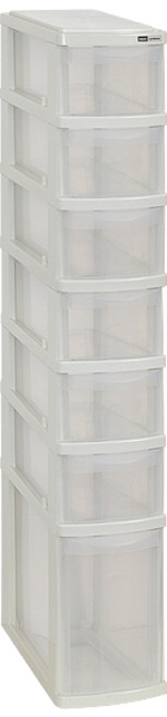모아시스템즈 프리미엄 하이 7단 서랍장, 마블화이트 + 반투명