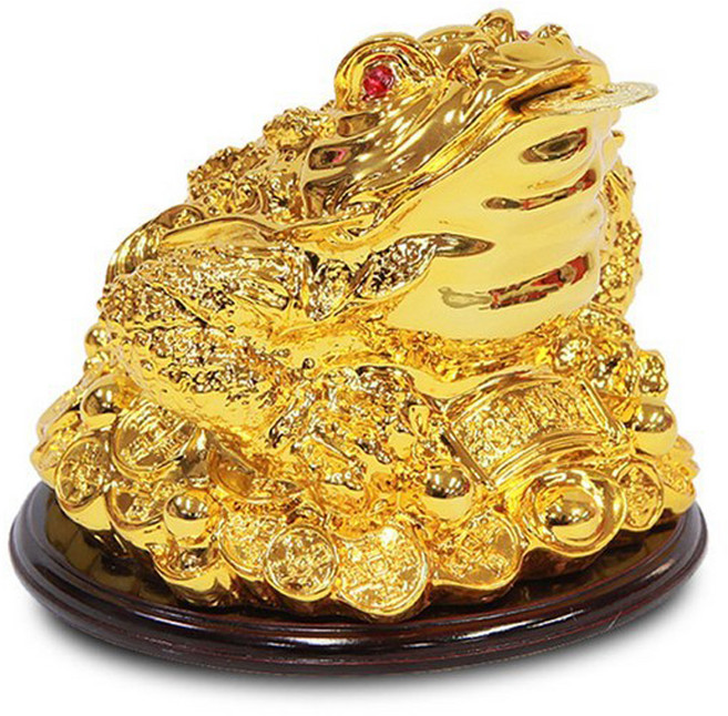 사라코 원형 황금두꺼비 조각상, 황금색