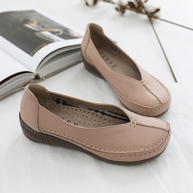 지쎄 제이슈 슈슈 천연양가죽 스티치 단화