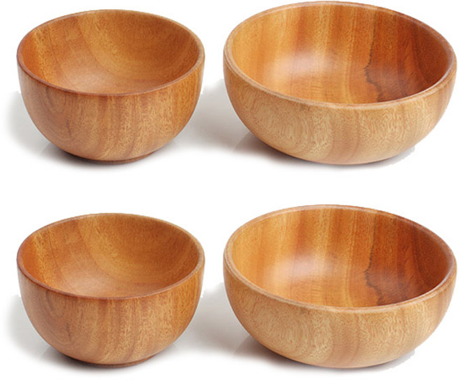 숨쉬는나무 통원목 접시 세트, 공기 2p + 대접 2p