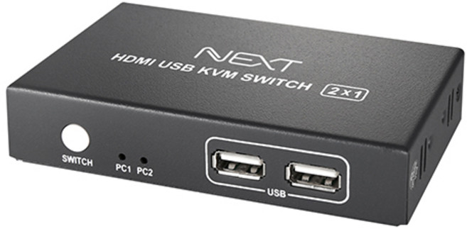 넥스트유 2대1 USB HDMI KVM 스위치 무전원 듀얼모니터, NEXT-7102KVM-4K, 1개