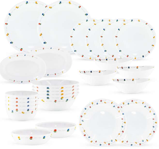 보르미올리 바칠레 스윗 스프링 4인 식기세트 24p, 혼합색상, 한식기 8종