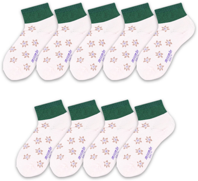 헤이내꼬 여성용 무민 플라워 단목 데일리삭스 9켤레