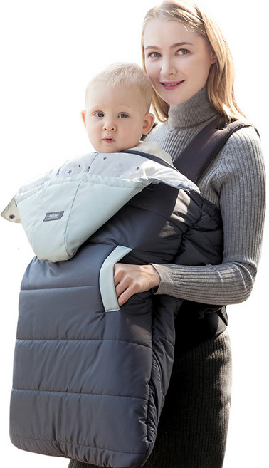 피카라 패딩 아기띠 워머, 차콜민트