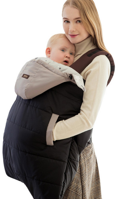 피카라 패딩 아기띠 워머, 모카블랙