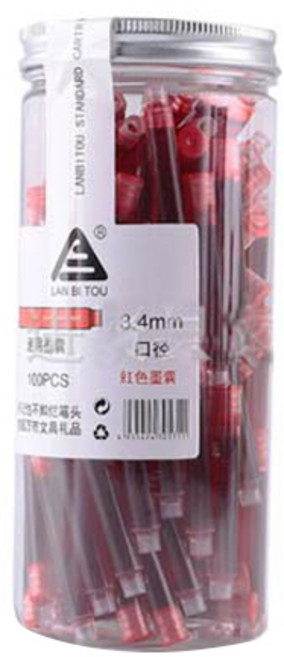 tramol 타사 호환 가능 만년필 잉크 100p, 레드, 1개