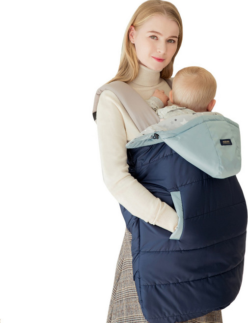 피카라 패딩 아기띠 워머, 네이비블루