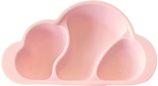 마더스콘 구르미 3칸 흡착식판, 핑크, 단품, 1개