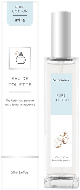 더허브샵 퓨어코튼 오 드 뚜왈렛, 50ml, 1개