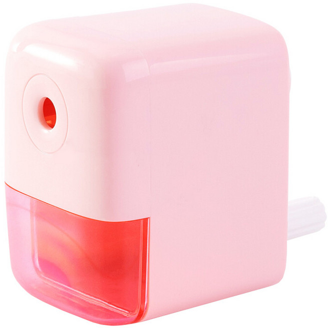 델리 칼라 오토피드 회전식 손잡이 연필깎이 71158, 핑크, 1개