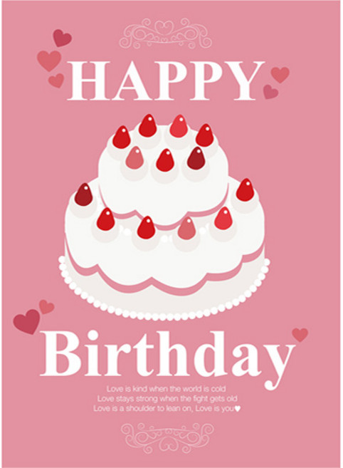 LivingDA 生日布條 直式, 草莓蛋糕