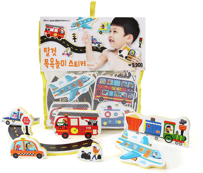 탈것 스티커 목욕놀이완구, 혼합색상, 1세트