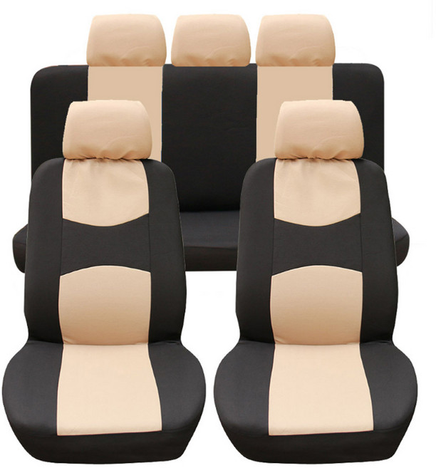 echobelle 四季汽車座椅套 9件組, 米黑, 1套