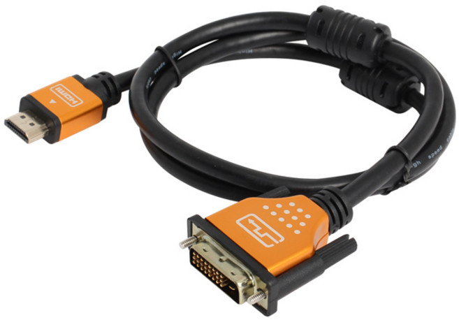 엠비에프 DVI to HDMI 골드 메탈 케이블 MBF-DMHMG030, 1개, 3m